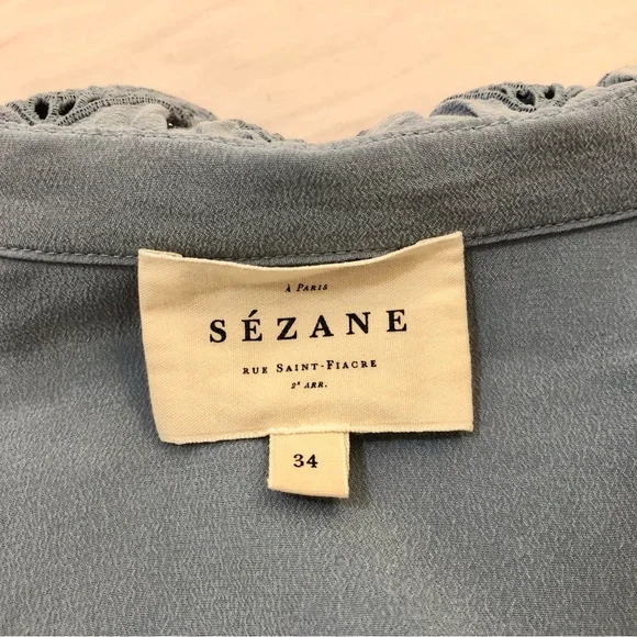 Sezane Chlo Shirt in Vintage Blue - Picture 5 of 7